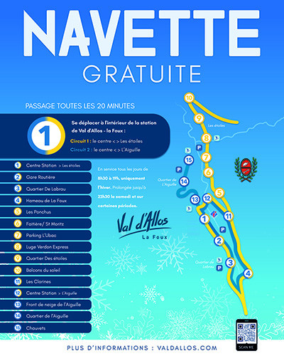 Plan navettes internes Val dAllos la Foux