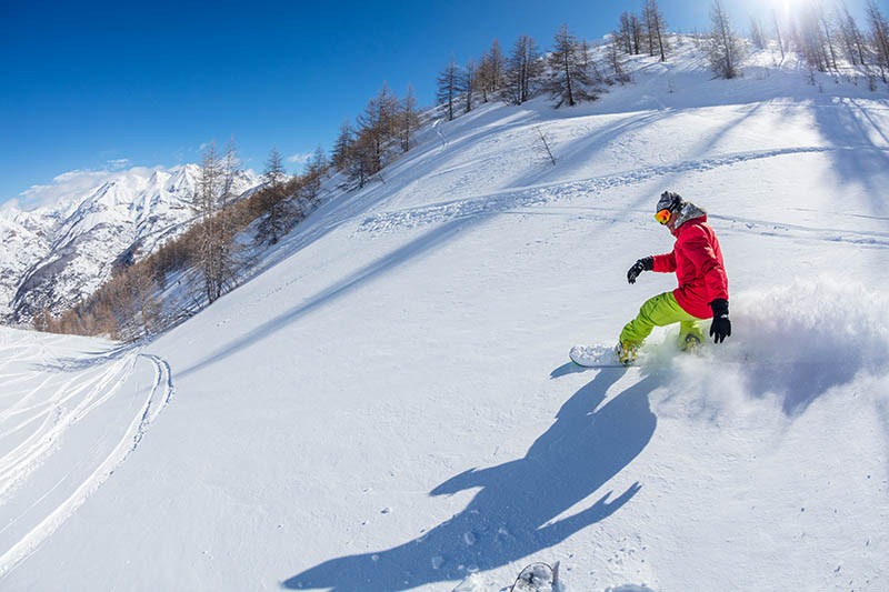 skiing in the alps