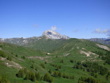 View from the Rochegrand hike of the Col d'Allos and the Grande Séolane.