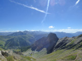 View of the valley and the Val d'Allos - La Foux resort from Les Courtiens, situated on the path to the Estrop refuge