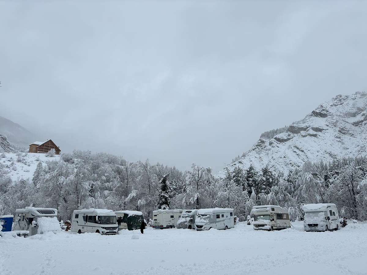 aire camping cars en hiver
