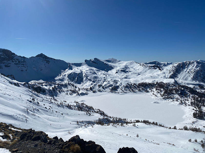 Le lac d'Allos en hiver