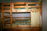 Children's bedroom with wooden bunk beds