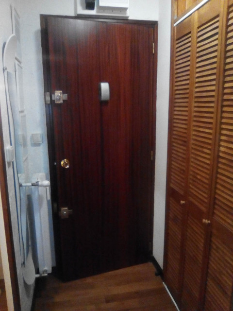 Entrance door in hallway, panelling