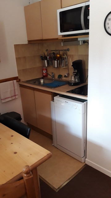 Kitchenette in the studio, electric hobs, dishwasher, dining table - © Rovera Kitchenette in the studio, electric hobs, dishwasher, dining table